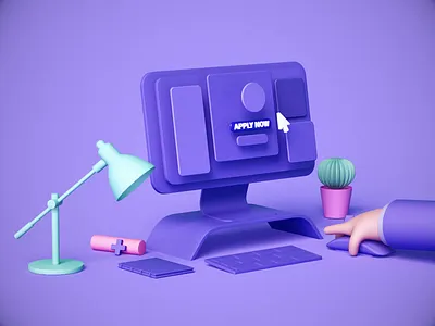 Apply now 3d aftereffects animation artwork c4d clean color design illustration interface minimalistic motion graphics simple simplicity site ui web design