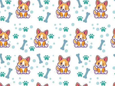 Cute dog pattern artwork fabric design fabric pattern illustration pattern