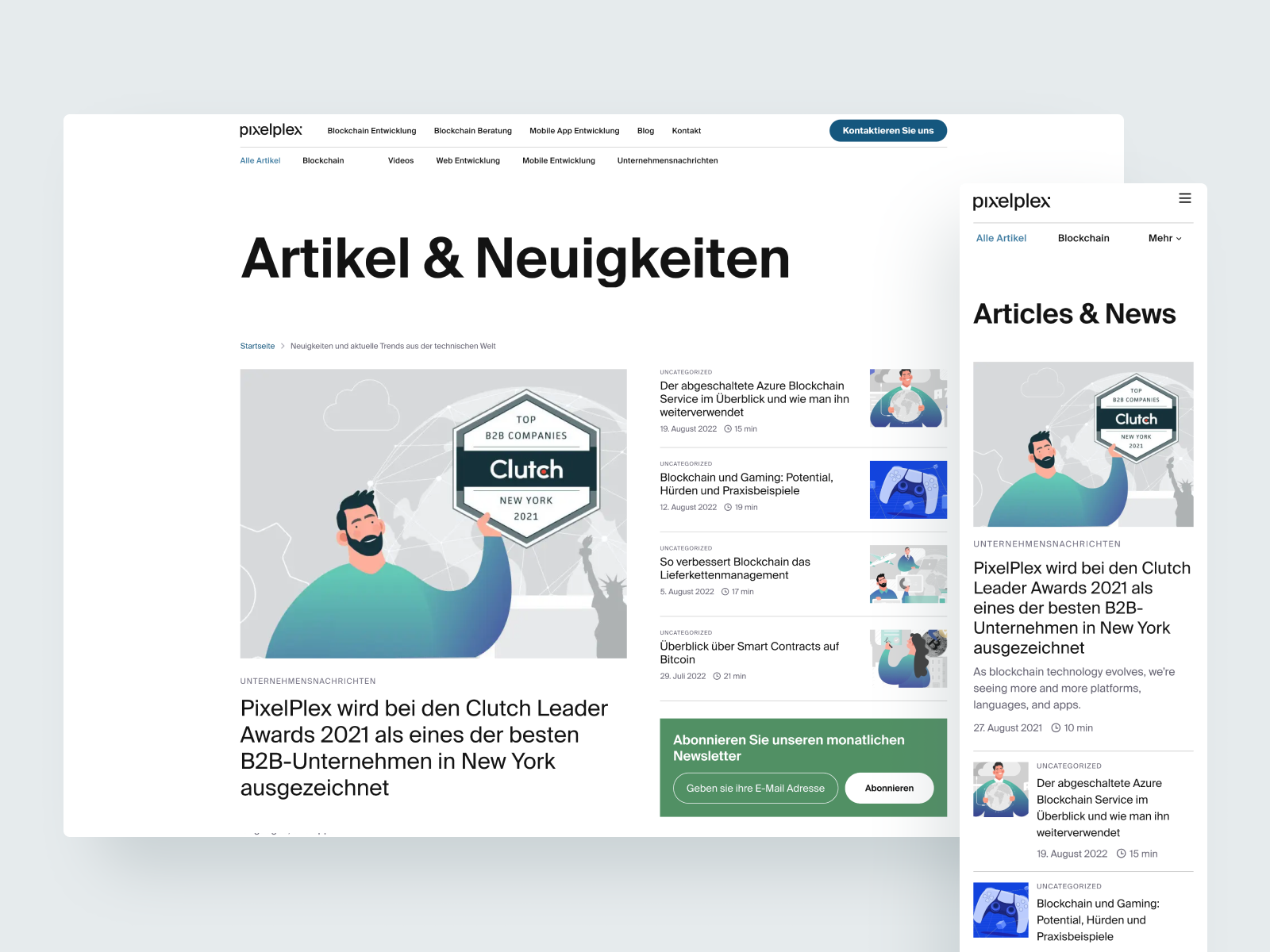 Minimal blog — PixelPlex UI article blog blog design blog home blog nav blog post figma rich text simple swiss table of contents typography user interface web design