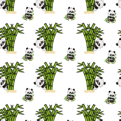 panda pattern artwork fabric design fabric pattern illustration pattern