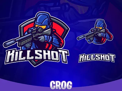 E-sport logo Killshot character color design esport illustration logo mascot outline