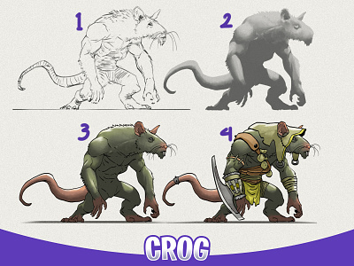 Ratman Progress coloring fantasy illustrator kaiju line line art monster progress wip