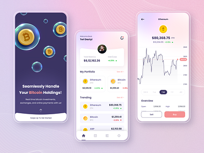 Crypto Currency App UI by CMARIX on Dribbble