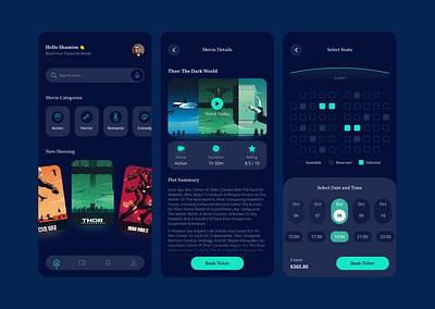 Movie Ticket Booking App android booking clean ui creative design design figma ios minimal movie ticket trendy design ui uidesign uiinspiration uitrends uiux ux uxdesign uxinspiration uxtrends