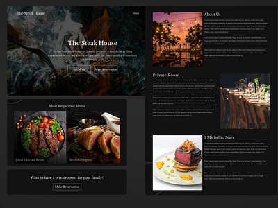 The Steak House Restaurant clean design outback outback steak restaurant steak steak house typography ui user experience website