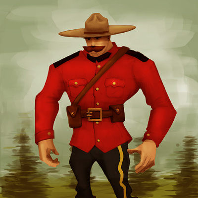 Mountie 2d artwork canada character colorful drawing illustration mountie nature police procreate rcmp vintage