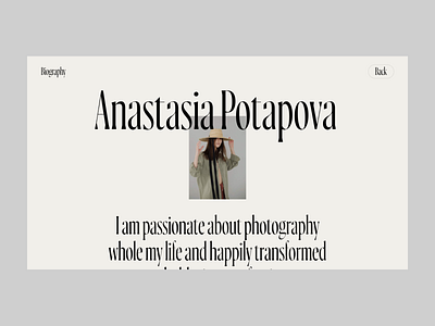 Anastasia Potapova concept photographer typography ui web design