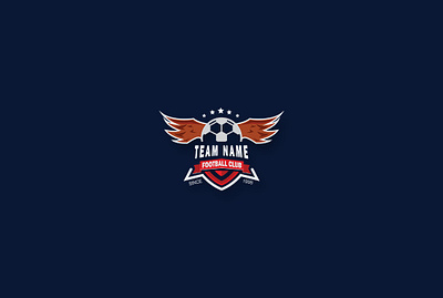 Football Club Logo ai art branding club color cool creative design establish flying football footsal illustration logo meaningful old spirit tradisional wing