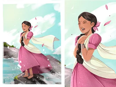 Sea Maiden animation character design illustration