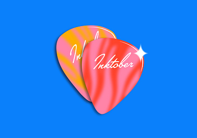 Inktober - Pick design fender guitar pick illustration inktober inktober2021 marbled minneapolis pick typography vector