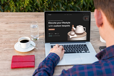 TEAVEST LANDING PAGE ceramic cup design jug laptop mac macbook mockups tea ui ux visuals