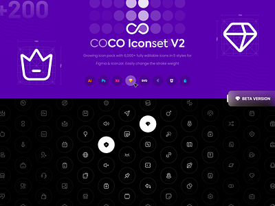 COCO Iconset - V2. Freebie ( +200 Free Icon ) 3d kit icon icon design icon set iconography icons icons pack icons set iconset illustration pack kit minimal ui ui kit user