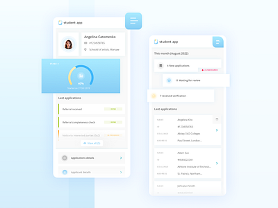 Student App app dashboard design gradients home mobile smartphone ui ux