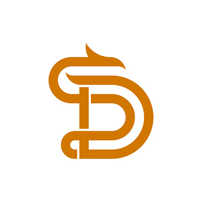 Monogram Letter D Dragon Logo ancient animal china dragon fly initial letter logo mark minimal monogram
