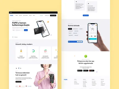 FUPS Mainpage branding clean design finance finance app fups neobanking site ux website