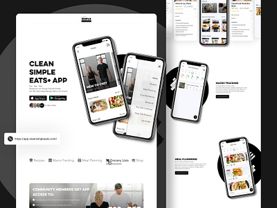 mobile app landing page clean simple eats cse home page homepage landing landing page landingpage web web design webdesign website