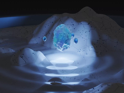 Sacred Gem 3d aftereffects animation blender blue creative cycles design digital gem motion motion graphics music render scene water waves
