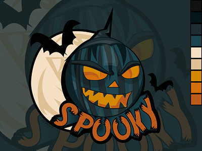 Spooky pumpkin illustration design dribbble dribbbleweek dribbbleweekly dribbbleweeklywarmup flat graphic design halloween illustration logo minimalism oktober pumpkin spooky vector