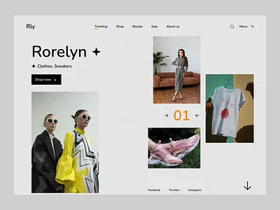 Rorelyn - Fashion Web Site batix clean clothes design fashion fashion page marketplace minimal modern online shop style ui ui design ui ux wear web web design web page web shop webdesign