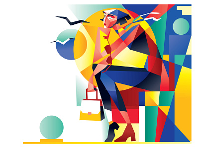 Expectation character cubism editorial art fashion fashion illustration geometric art girl graphic design illustration vector