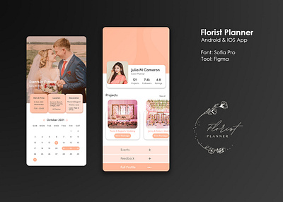 Florist Planner app design app ui design event planner app design event planner ui mobile app ui design ui uiux design wedding planner wedding planner ui ux