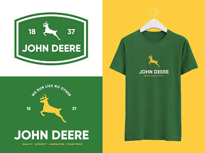 John Deere Logo Redesign agriculture badge design brand branding branding agency deer logo design design agency environment graphic design john deere logo logo redesign logodesign logotype machinery modern rebrand romeu pinho sustainability