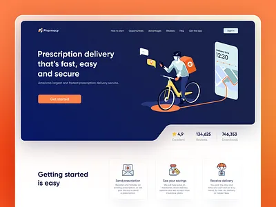 💊 Pharmacy | Medicine deliver | Landing Page & Home Page delivery design doctor healthcare home page illustration landig landing page design medical medical app medicament medicine mobile app patient pharmacy telemedicine ui web webdesign website