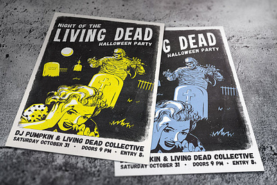 Living Dead Halloween Flyer catalog clean dead design flyer flyer halloween flyer template graphic design halloween poster flyer horror illustration indesign living magazine october print printable pumpkin pumpkin flyer template