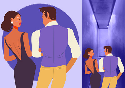 Artwork - Date Night adobe animation artwork date design graphic design illustration i̇llustration night talk