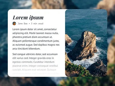 Blog post | Daily UI #035 035 blog blog post daily ui 035 dailyui dailyui 035 dailyui035 design desktop figma interface lorem ipsum loremipsum nature post promontory tablet ui ux web