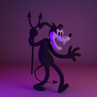 Devil Pluto - Disney Drawtober 3d Model 3d disney 3d modeling animation c4d cartoon cinema 4d cinema4d cute disney illustration motion design pluto