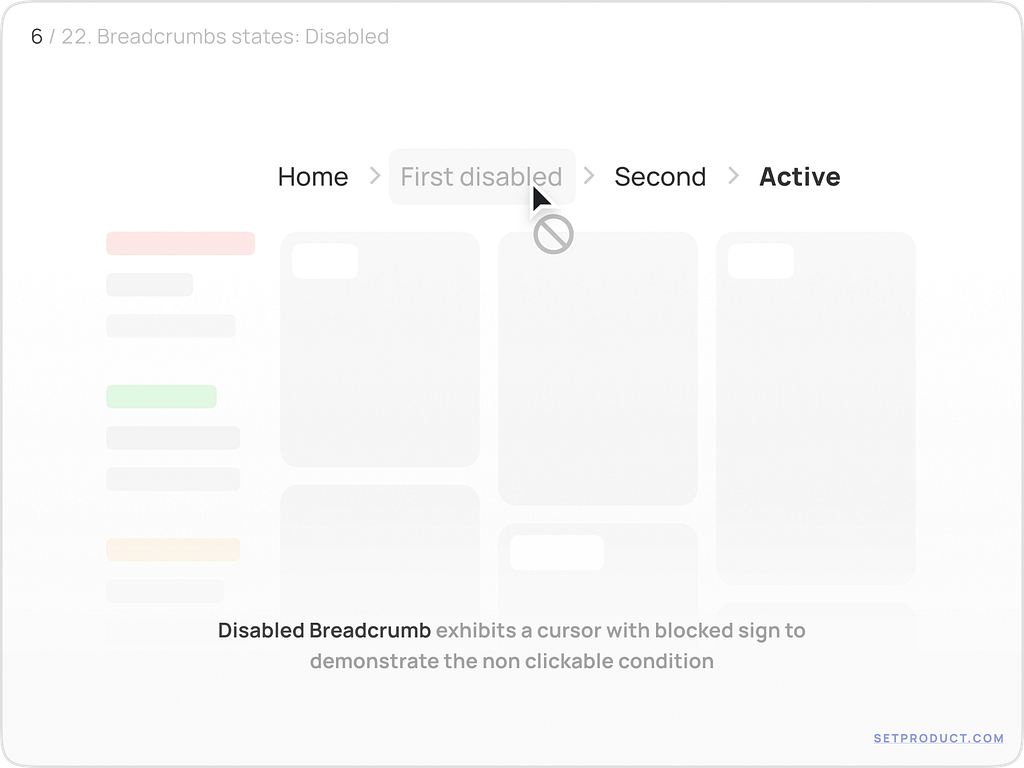 Breadcrumbs UI design research by Roman Kamushken for Setproduct on