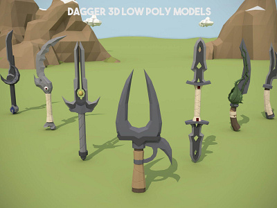 Free Dagger 3D Low Poly Models 3d 3d assets 3d game 3d game assets 3d low poly 3d low poly models 3d models dagger daggers damage low low polly low poly lowpoly poly polygon weapon weapons