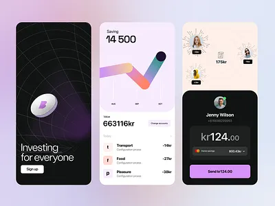 Kron investment app app clean concept ios mobile ui