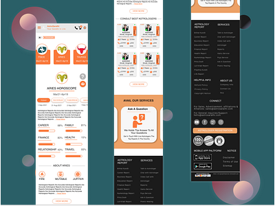 Astrology Website,Responsive Mobile Screen. adobe xd app background color componants contrast design design inspiration designer designthinking figma graphic design it company responsive mobile responsive website thypography ui user experience user interface ux