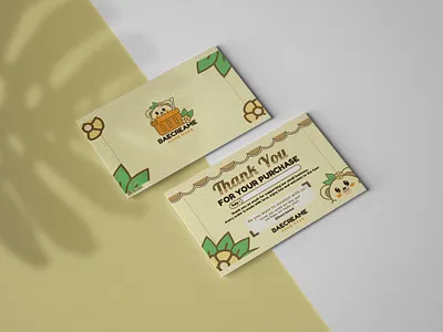 "Baecreame" Thank You Card by Artxztic branding business business card card design graphic design identity illustration logo thank you thank you card