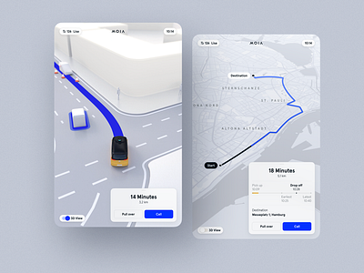 MOIA - Autonomous Driving 3d app apple automotive autonomous design driving experience ipad map mobility moia pickup route self driving uber ui ui design ux ux design