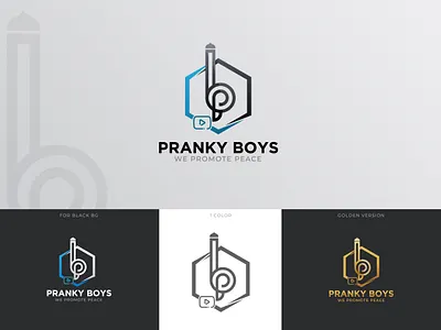 Logo for Pranky Boys word PB logo deisgn mahmud hm pranky boys