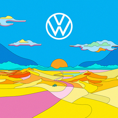 Volkswagen Rebelle Rally 2021 Electric ID.4 Car - VW Liz Kuz artist car designer graphic art illustration illustrator las vegas outdoor rally car rebelle rally salt lake city volkswagen vw