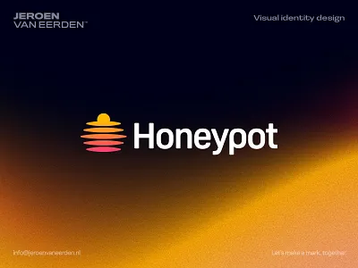 Honeypot - Logo Redesign 🍯 brand identity design branding creative logo develop developer digital product gradient honey honeypot it job layers logo orange platform pot staffing tech visual identity design work