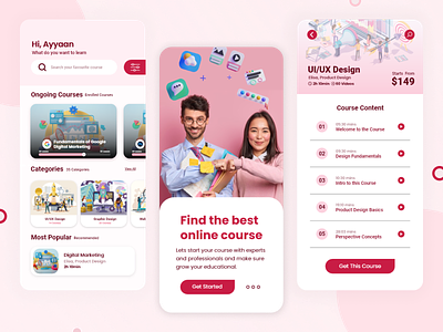 Online Education Platform - App Design app design design education figma uiux