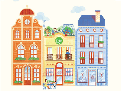 Barery street II bakery design illustration street