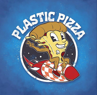 Pizza Rocket Shirt Design apparel design branding branding illustration cartoon style design food illustration graphic tee design illustration logo merchandise design product design