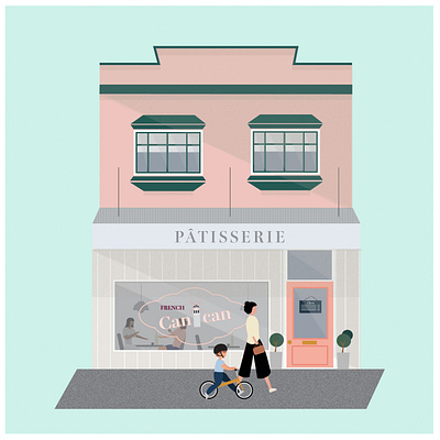 Can Can Patisserie, Newtown, Wellington illustration vector