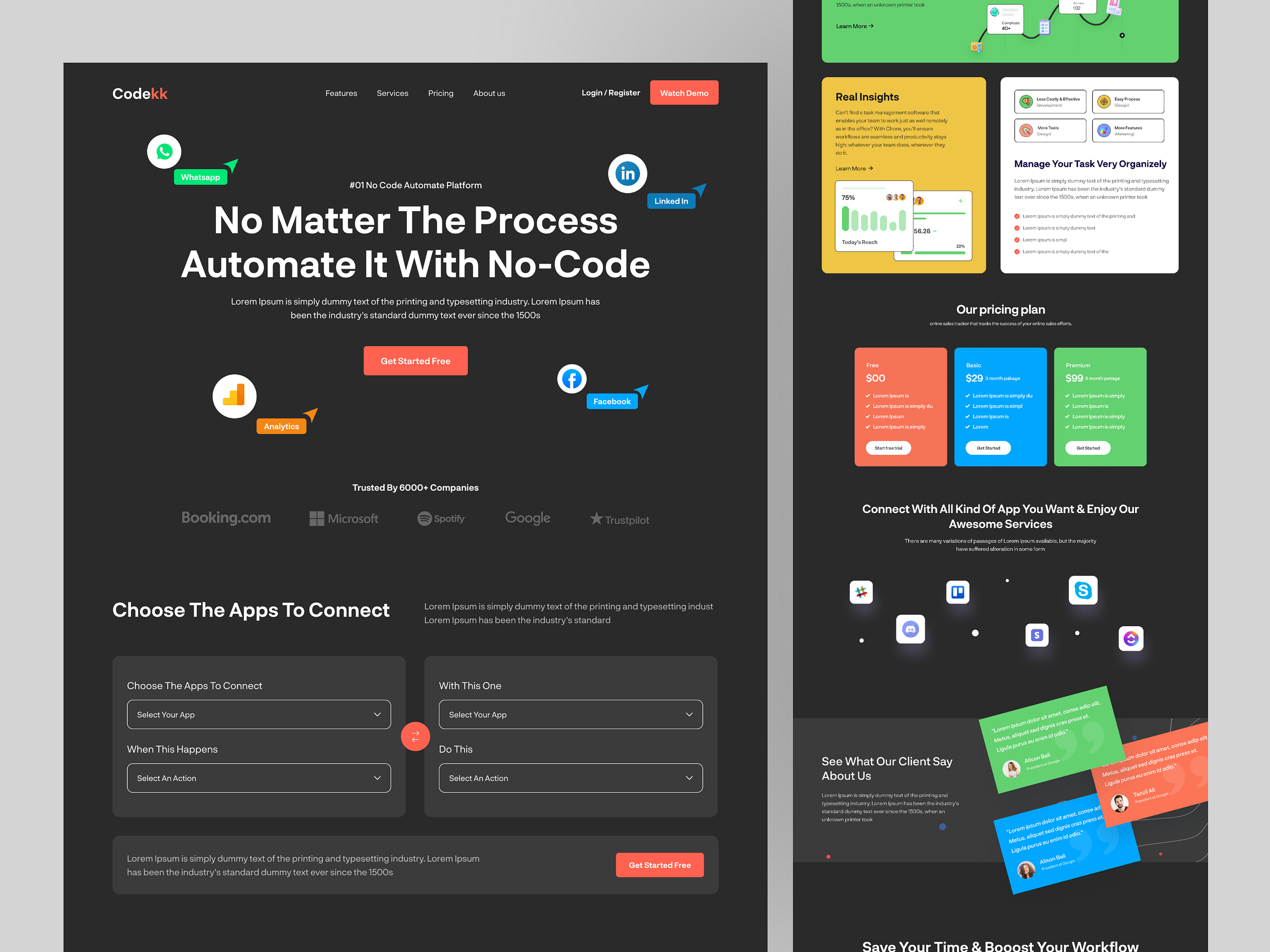 NoCode Automation SaaS site by Jawadd on Dribbble