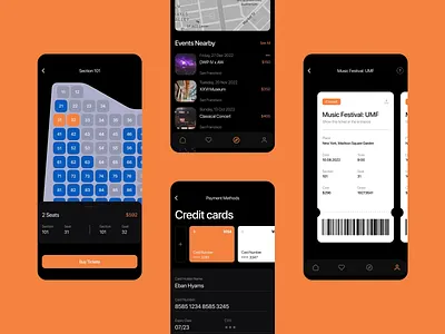 Happn. app, UX/UI & Visual Language 3d android branding creative dark theme design figma ios minimal mobile application orange reservations ui uidesign uiux visual visual language web app webdesign website