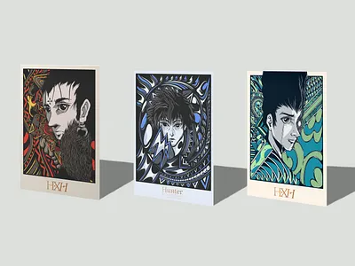 Poster Collection Hunter x Hunter adobe art brand branding design drawing illustration logo poster procreate psd sketch type typography vector