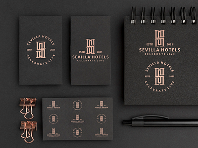 Sevilla Hotel app icon brand branding clean design flat hotels icon illustration logo logos monogram sevilla shlogo simple logo ui