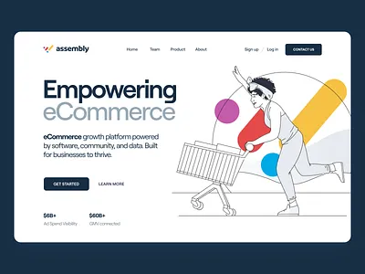 Assembly - eCommerce 3d app blockchain blue branding clean creative crypto design ecommerce illustration logo minimal minimalistic typography ui ux web webdesign website