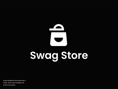 swag store bag cart clever creative design happy hat joy logo minimal shop shopping simple store swag